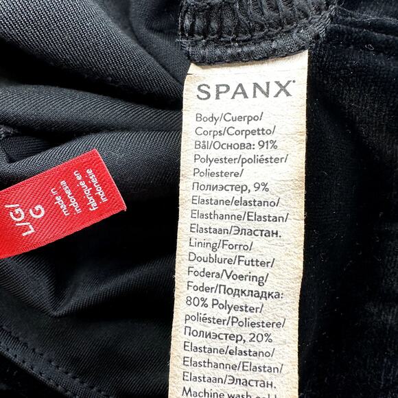 Spanx Ready-To-Wow! Velvet Leggings High Waisted Stretch Slim Fit Black Large - Picture 5 of 7